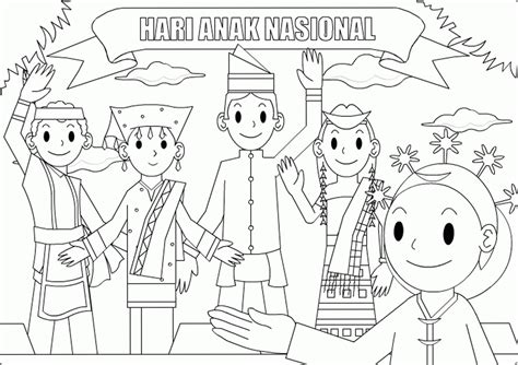 Sketsa mewarnai tema hari anak nasional 10 gambar mewarnai bertema hari kemerdekaan indonesia ke 74 sketsa gambar hut ri 73 semua yang terbaik tentang gambar mewarnai anak paud te